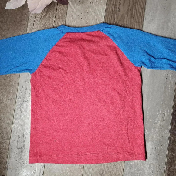 Star Wars Graphic Raglan Long Sleeve T-Shirt Blue Red Boys Size Medium 5/6 EUC - Picture 8 of 9